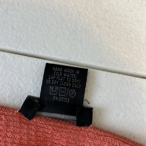 Lafayette 148 Orange Linen Wrap V Neck Top Size S - Picture 5 of 11